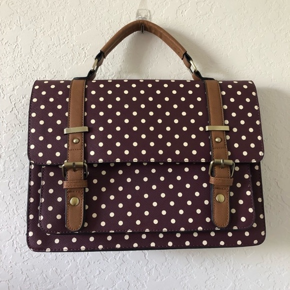 Handbags - NWOT Purple Polka Dot Purdue